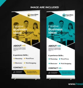 Roll Up Banner Design Template Free PSD Download