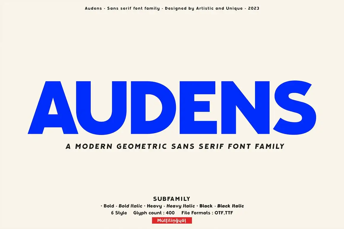 Audens - Sans Serif Font Family
