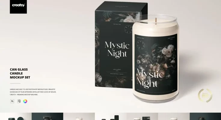 Can Glass Candle Mockup Set