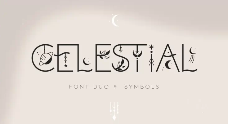 Celestial Boho style font duo