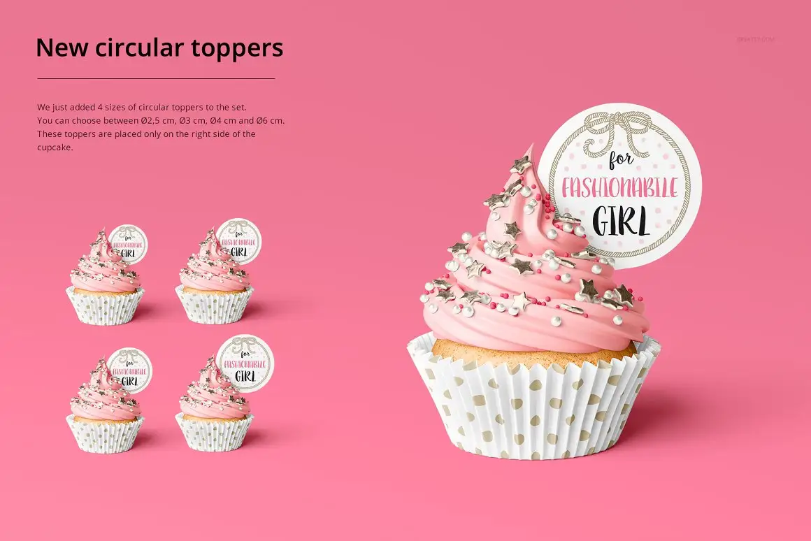 Cupcake Toppers & Wraps Mockup Set 5