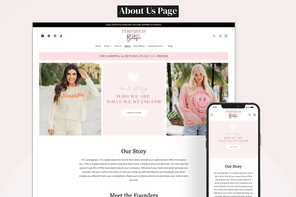 Indie - Pink Boutique Shopify Theme 3
