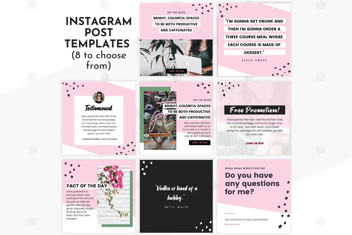 Instagram Template Pink Canva Pack 2