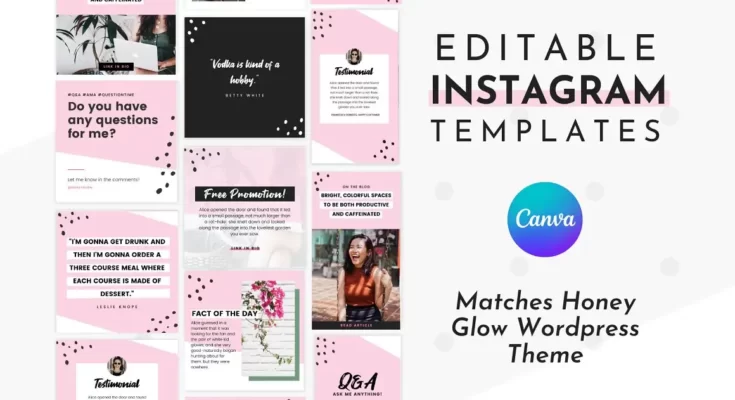 Instagram Template Pink Canva Pack