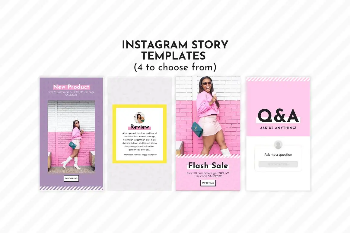Instagram Template Pink Canva Set 3