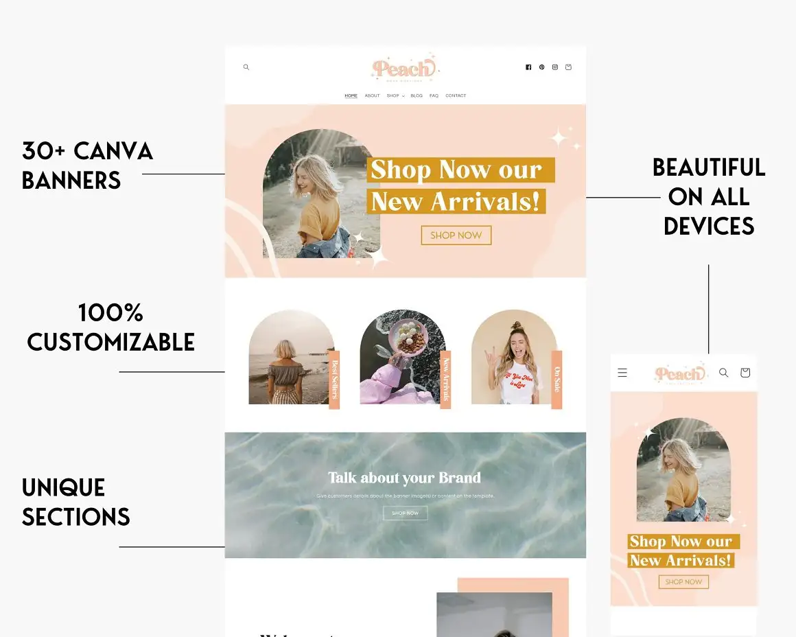 Peach - Boho Pink Shopify Theme 3