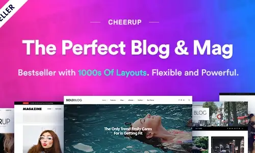 Get Inspired with CheerUp Blog Theme Design!