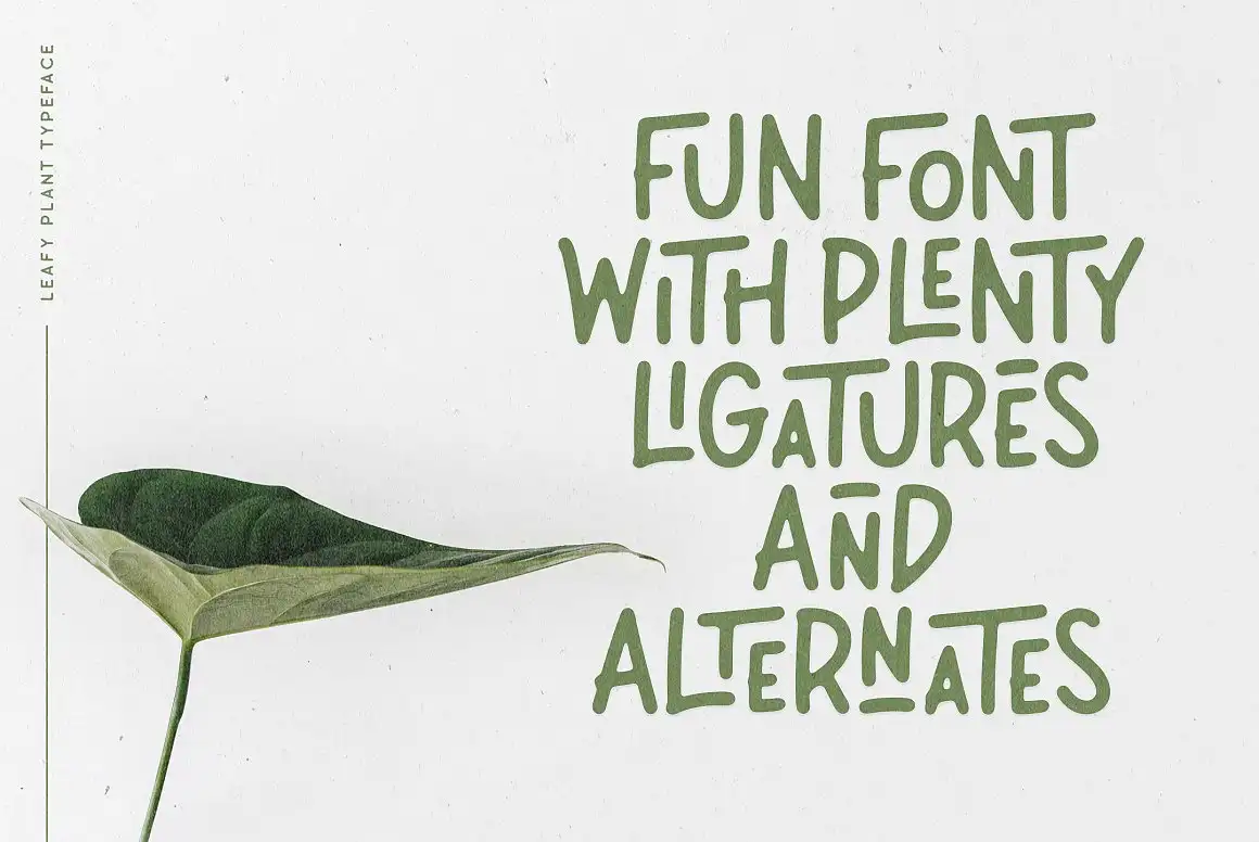 Leafy Plant Sans Typeface 3