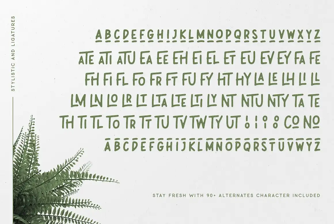 Leafy Plant Sans Typeface 5