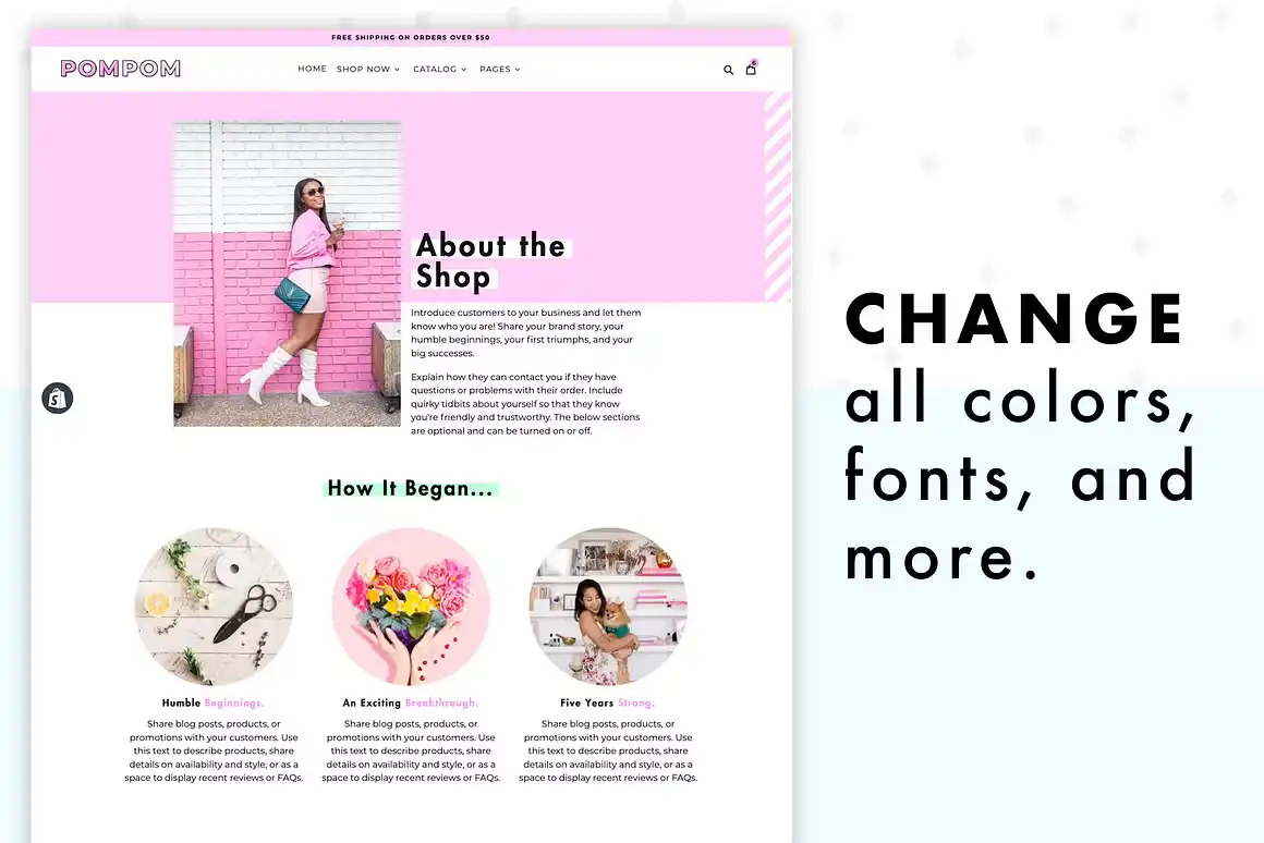 PomPom Pink Shopify Theme 2