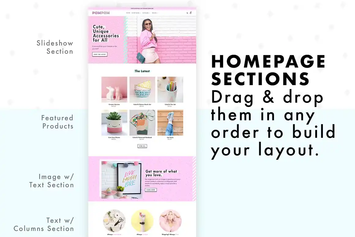 PomPom Pink Shopify Theme 3