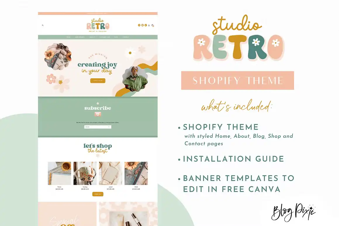 Retro Shopify Theme Website Template 2