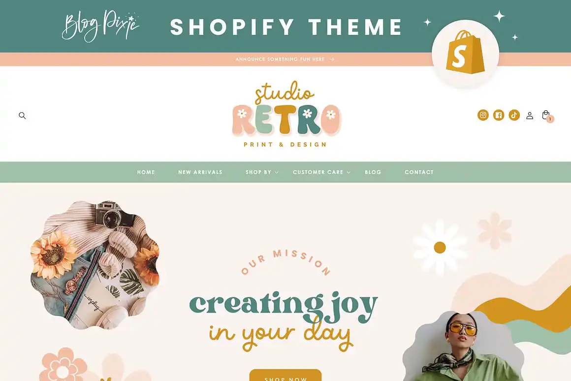 Retro Shopify Theme Website Template