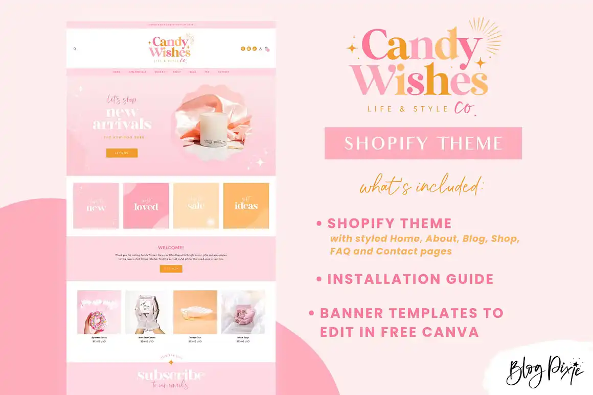 Shopify Theme Pink - Candy Wishes 2