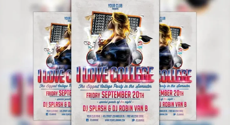 College Party Flyer PSD