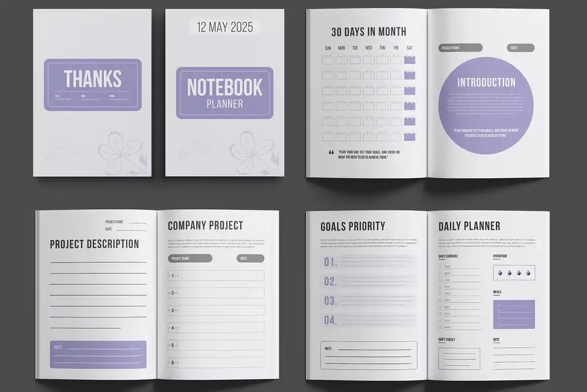 Creative Notebook Planner Template 3