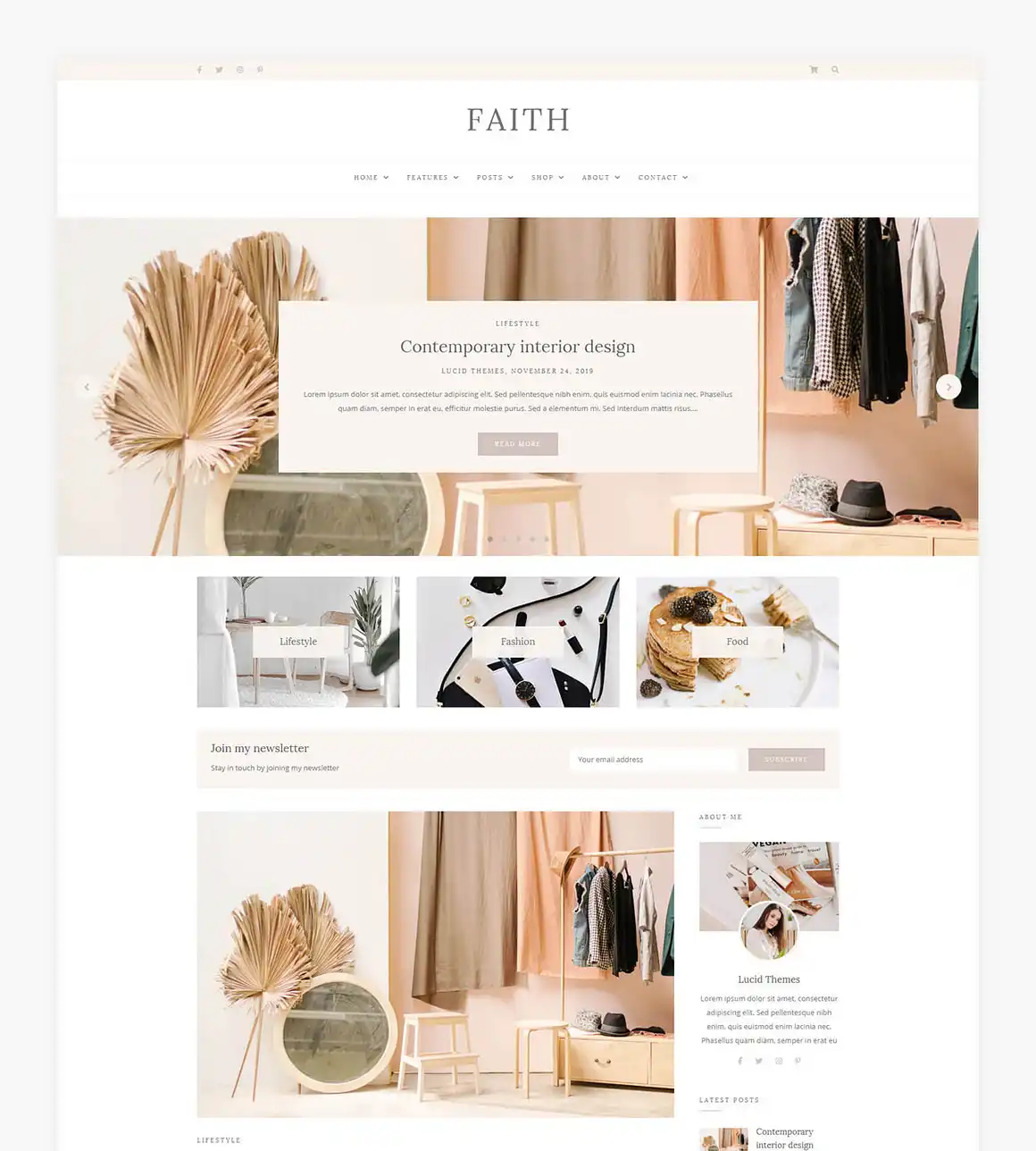 Faith WordPress Blog & Shop Theme 2