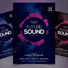 Futuristic Sound Flyer PSD