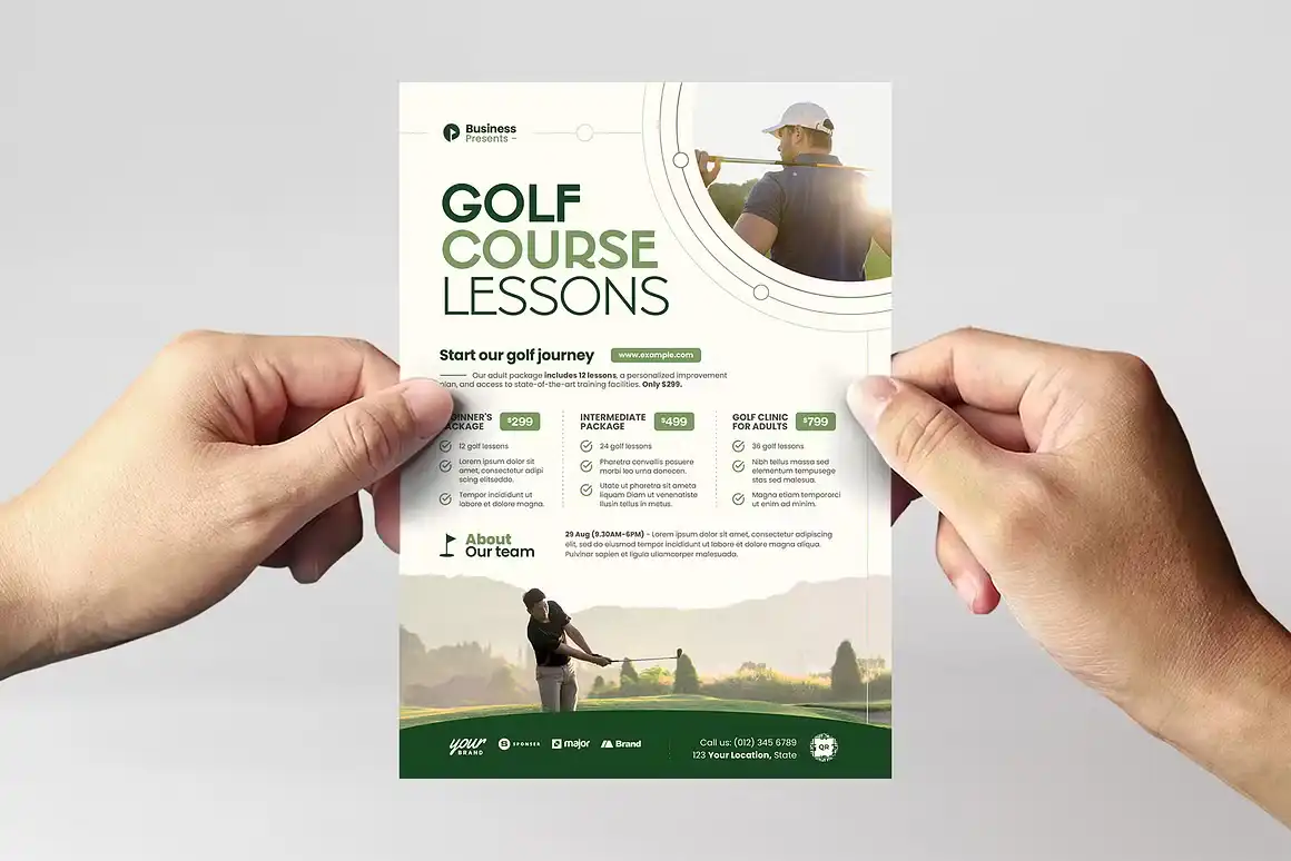Golf Lessons Flyer Template 2