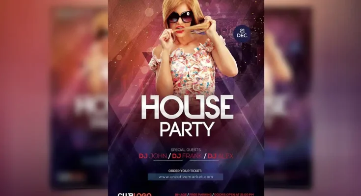 House Party Flyer PSD