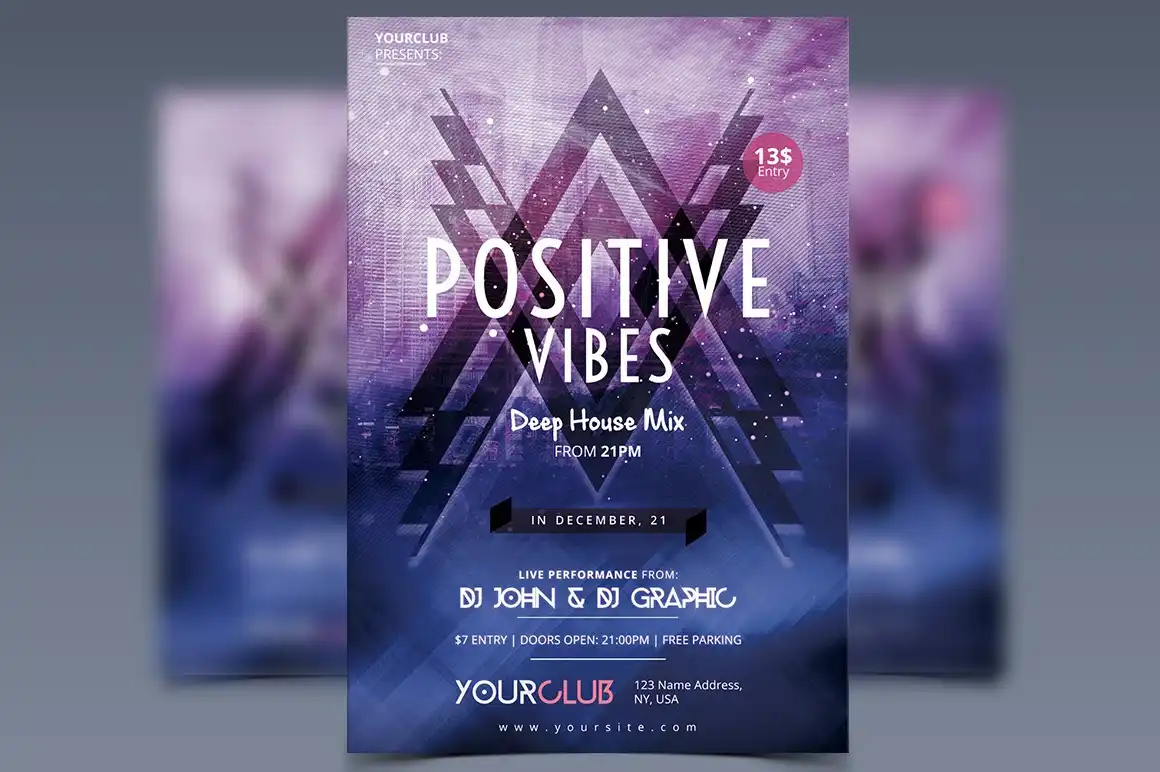 Positive Vibes Flyer PSD 2