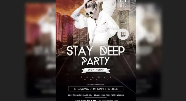 Stay Deep Party Flyer PSD