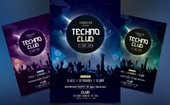 Techno Club Flyer PSD