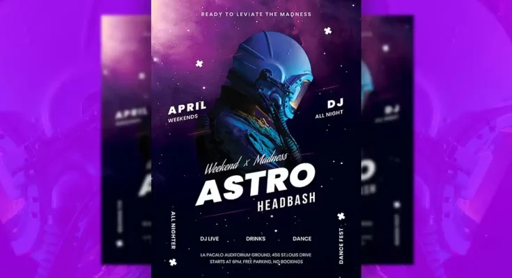 Weekend Astro DJ Party Flyer