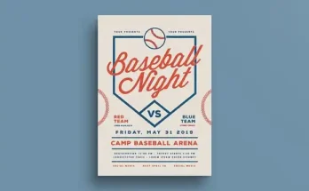 Baseball Night Flyer PSD