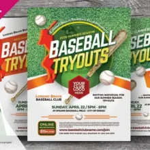 Baseball Tryouts Flyer Design