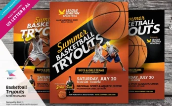 Basketball Tryouts Flyer PSD