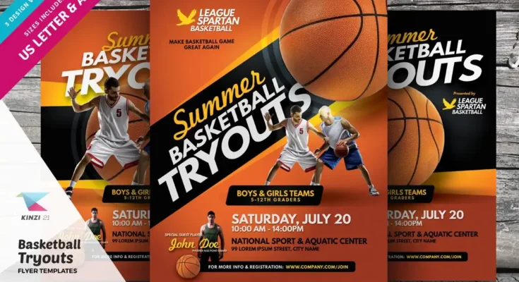 Basketball Tryouts Flyer PSD