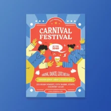 Blue Flat Carnival Flyer PSD Download Blue Flat Carnival Flyer