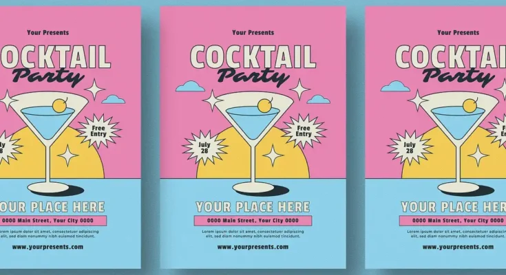 Cocktail Party Flyer PSD