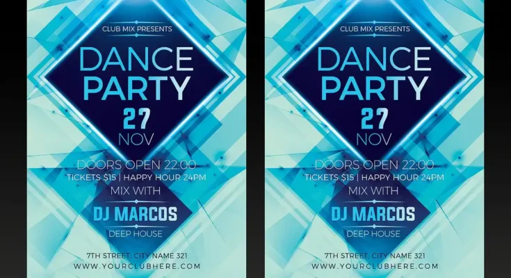 Dance Party Flyer PSD