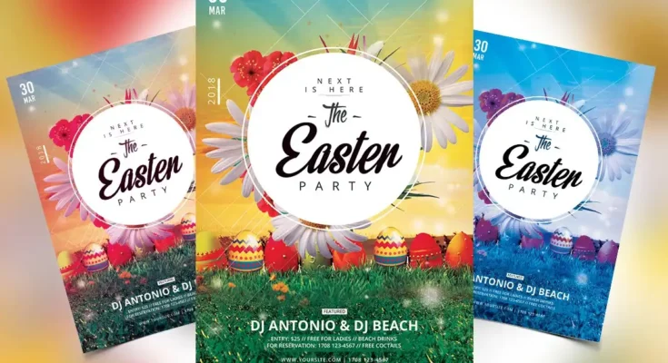 Easter Party Flyer PSD