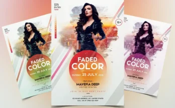 Faded Color Flyer PSD