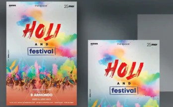 Holi Festival Flyer PSD