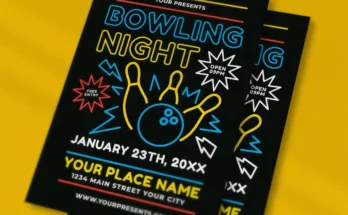 Neon Bowling Night Flyer