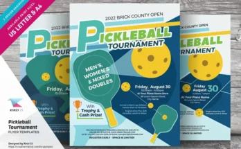 Pickleball Tournament Flyer PSD