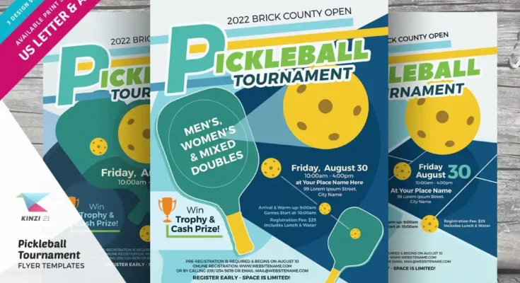 Pickleball Tournament Flyer PSD