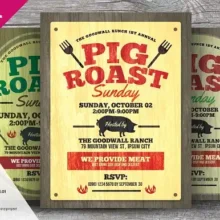 Pig Roast Flyer PSD