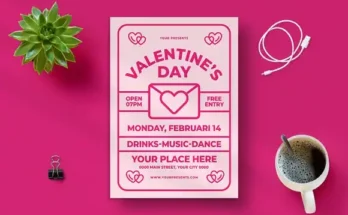 Pink Valentine's Flyer Design