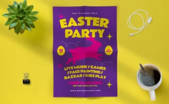 Purple Easter Party Flyer