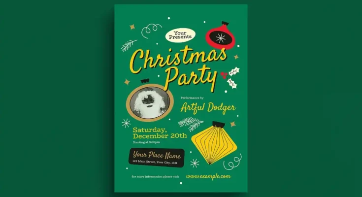 Retro Christmas Party Flyer
