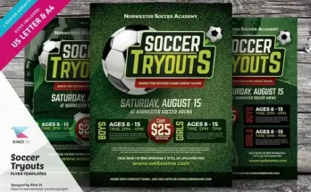 Soccer Tryouts Flyer PSD