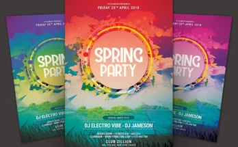 Spring Party Flyer PSD