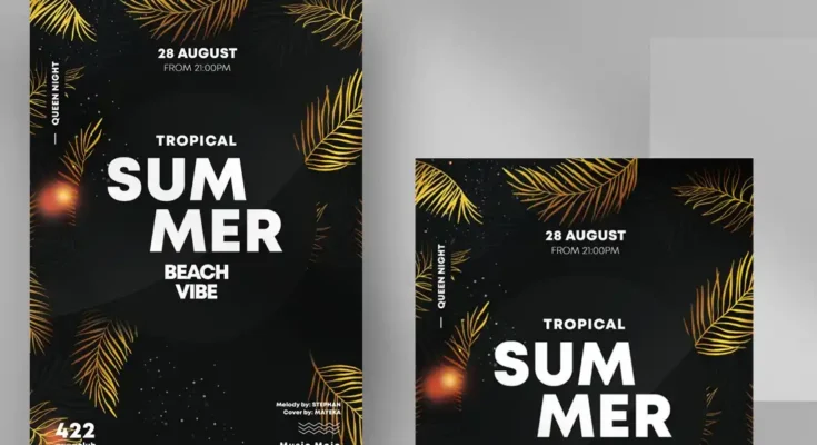 Summer Invitation Flyer PSD