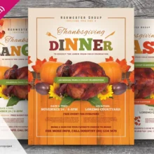 Thanksgiving Dinner Flyer PSD