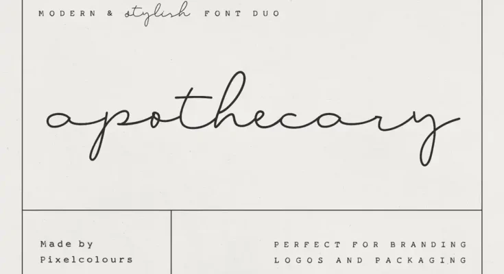 Apothecary Script Font Duo